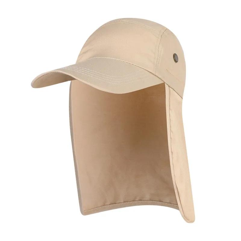 햇빛가리개 접이식 메쉬 방수 스포츠 모자, 귀 목 플랩 커버, 조절 가능 낚시 모자, 운동복 1 개